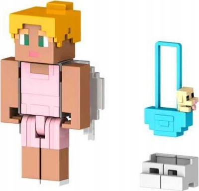 Figurine Minecraft Creator Camp Enderwood Puppy Purse, me aksesorë, me kode DLC, rozë