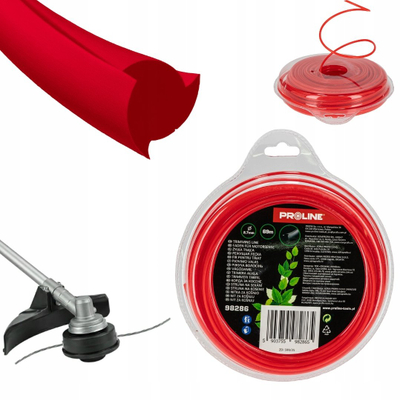 Fije prerëse për trimmer Proline Triangle Line, 2.7mm, 69m, e kuqe