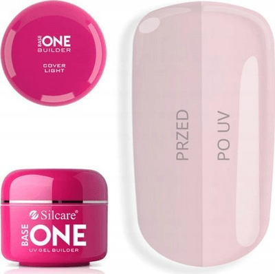 Xhel ndërtues për thonj Silcare Base One Cover Light, UV, 15g, rozë nude e çelët