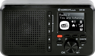 Radio digjitale Albrecht DR 86 Senior, DAB+ FM, ekran 2.4", e zezë