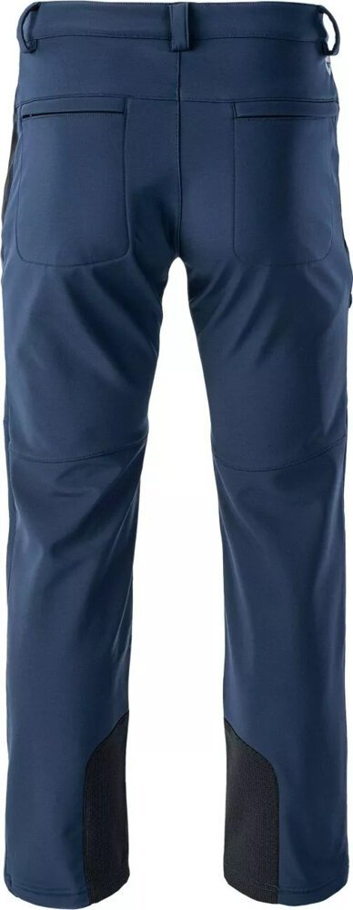Pantallona softshell për burra Hi-Tec Astoni M, që s’i zë kollaj uji, me mikrofleece, blu navy
