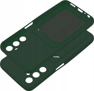 Maskë telefoni Futera Card Case për Samsung Galaxy A05s, silikon, me xhep karte, jeshile e errët
