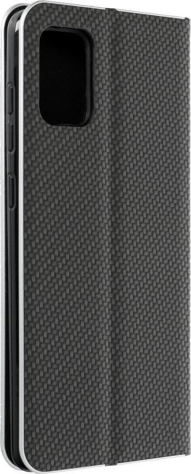 Футрола книга Vennus Book Carbon за Samsung Galaxy A71, со магнет, со функција за поставка, црна