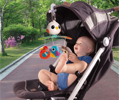 Музичко вртелешка Hola Toys, со птици, шарена