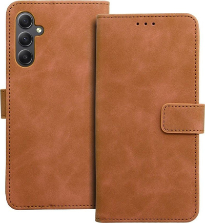 Futrollë libri OEM Tender për Samsung Galaxy A34 5G, me magnet, me xhepa, ngjyrë kafe