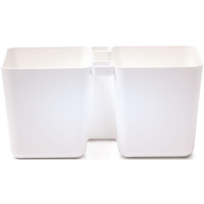 Vazo barishtesh Prosperplast Twins Cube, 2.5L, me gërshërë Herbs Cut, e bardhë
