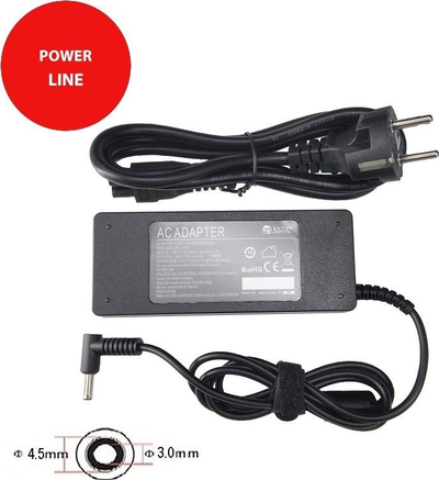 Karikues laptopi Power Plant AF09, 19V 4.74A, konektor 4.5×3.0 mm, i zi