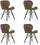 Set karrigesh LEOBERT Lago Velvet, 4 copë, 60x50x50 cm, kafe me këmbë të zeza