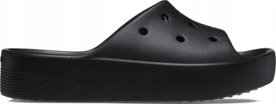 Shapka gocash Crocs Classic Platform Slide W 208180-001, me platformë, sintetike, ngjyrë e zezë