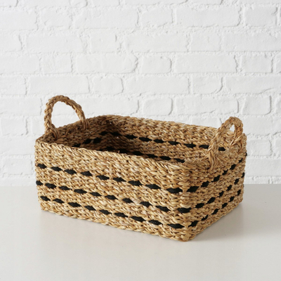 Set shporta Boltze Home Bokar, 3 copë, 26 x 26 x 26 cm, bojë natyrale