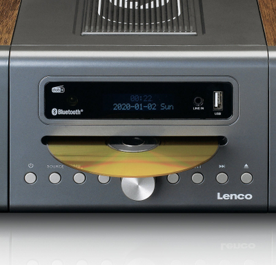 Mikrosistem muzikor Lenco MC-175SI, 40W, DAB+/FM CD Bluetooth, gri dru