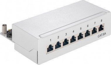Panjë rrjeti Goobay 62063, 8 porta RJ-45, Cat6a S/UTP, gri