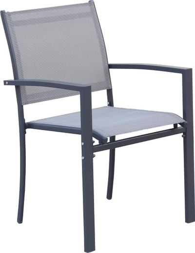 Karrige kopshti Saska Garden, set 2 copë, textilene, 57x57x88cm, gri