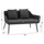 Set dhomë ndenjeje metal + wicker HM5711, gri