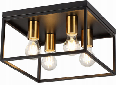 Lampë tavani Reality Cage, 4xE27, metal, e zezë bronzi