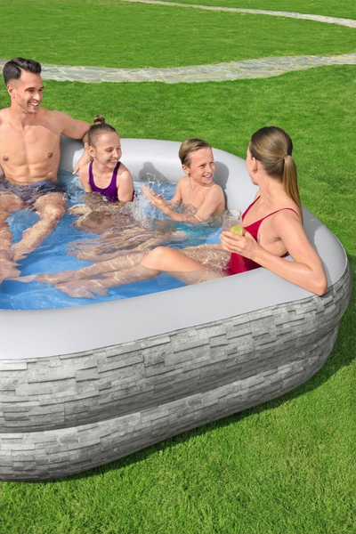 Pishinë Bestway Family Lounge 54423, 213x206x53 cm, për oborr, gri