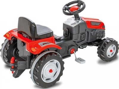 Traktor me pedale për kalamaj JAMARA Strong Bull, me borie, sedilje që rregullohet, i kuq