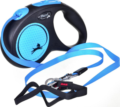 Zinxhir për qen Flexi Automatic Lanyard New Neon, M, 5m, i kaltër