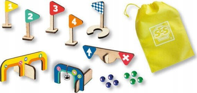 Set loje mini golf SES Creative Wooden Minigolf Course, dru, për kalamaj 5+, shumëngjyrësh