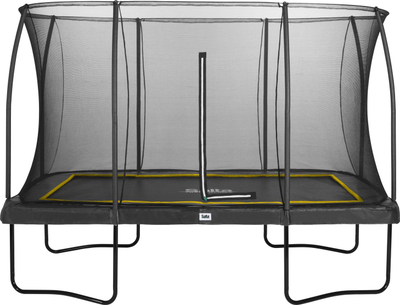 Trampolinë kopshti Salta Comfort Edition, 12ft x 8ft, drejtkëndëshe me rrjetë sigurie, e zezë me detaje jeshile