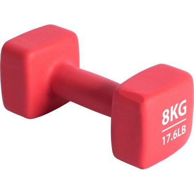 Hantel neopreni Pure2Improve, 8 kg, e kuqe
