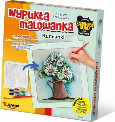 Set pikture 3D Mirage Hobby Convex Coloring Chamomile Flowers, për ngjyrosje, me bojra akrilike