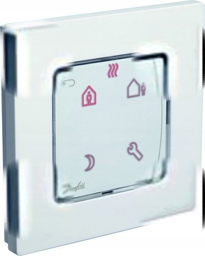 Termostat muri Danfoss IconT Programmable, për ngrohje nën dysheme, programues, i bardhë