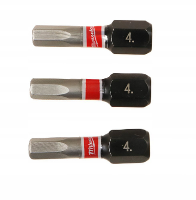 Set bitash hex Milwaukee HEX BIT, 4mm, 25mm, 3 copë