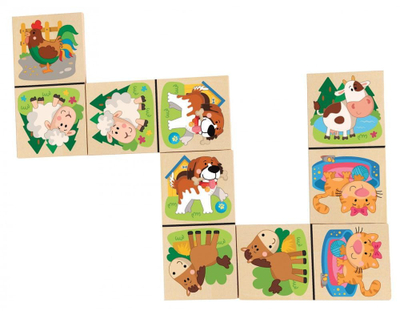 Lojë domino Woody Pets, 28 copa, dru, me shumë ngjyra
