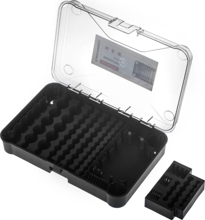 Kuti organizuese baterish Kistenberg KBB03, 115 vende, kapak transparent, e zezë