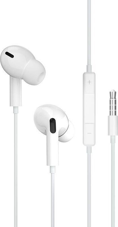 Kufje in-ear me tela Jellico EP3A me mikrofon, kabllo 1.2 m, jack 3.5 mm, ngjyrë e bardhë