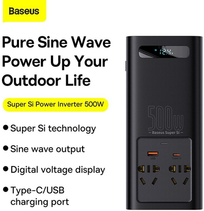 Konvertues Baseus, deri në 500W, i zi