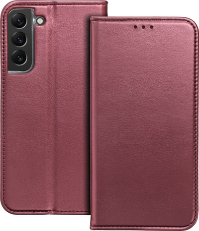 Kabullë telefoni Smart Magneto për Samsung A23 5G, me kapak, me vend për karta, ngjyrë burgundy