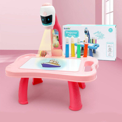 Lodër projektor vizatimi Robot Table 2n1, me set aksesorësh, për kalamaj 3+, rozë