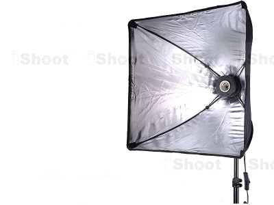 Set ndriçimi studio iShoot Softbox 40x40cm, llambë 65W, tripod, i zi