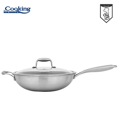 Tigan Wok Heinner Cooking, 4.5L, 30 cm, çelik inox, argjendtë