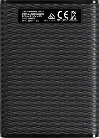 Disk i jashtëm Transcend SSD ESD270C, 500 GB, i zi