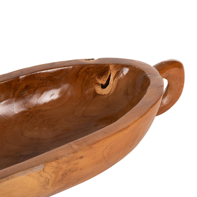 Enë dekor druri teak natyral 64×21.5×9.5 cm (HM4304)