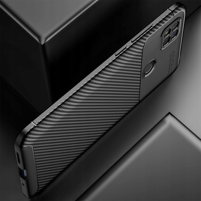 Këllëf telefoni Carbon Premium për Xiaomi Redmi 9C, TPU, që s’rrëshqet, i zi