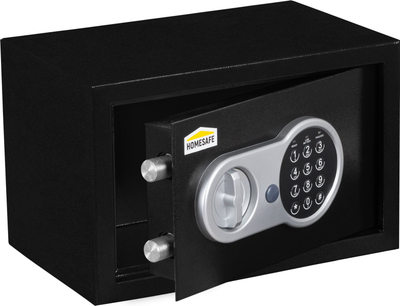 Kasafortë elektronike Homesafe HV17E, 17x23x17cm, me tastierë me numra, ngjyrë e zezë karbon