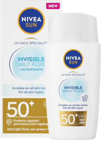 Заштитен флуид за лице Nivea Specialist Invisible Daily, SPF 50+, 40 ml