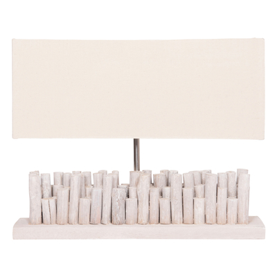 Lampë tavoline Twiggy HM4426, 50.5x16.5x40 cm, abazhure e bardhë, dru driftwood