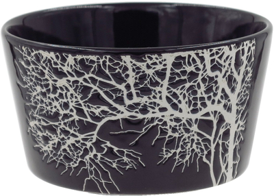 Pjatë e thellë qeramike Newill Tree, 11cm, për servirje, e zezë