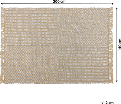 Tapet Beliani ADABAG, jute edhe pambuk, 140x200 cm, bezhë krem