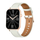 Smartwatch Colmi C28, ekran AMOLED, rrip lëkure, gold e bardhë