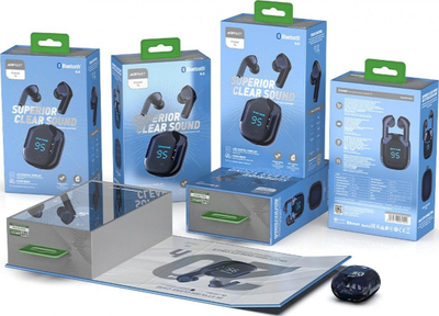 Kufje wireless ACEFAST T6, Bluetooth 5.0, me kuti karikimi me LED, blu e errët