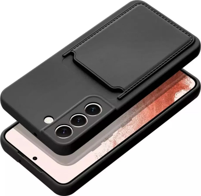 Kuti telefoni Forcell Samsung Galaxy A53 5G, silikon i butë, me vend për karta, e zezë