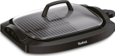 Електричен скара‑грил за маса Tefal Plancha CB6A0830, со стаклен капак, нелеплива површина, црн