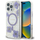 Футрола за телефон Guess Resin Flowers MagSafe за iPhone 16 Pro, проѕирна, виолетова