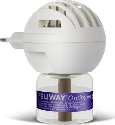 Difuzer me feromone për mace Feliway Optimum, set me rimbushje 48 ml, për stres dhe ankth